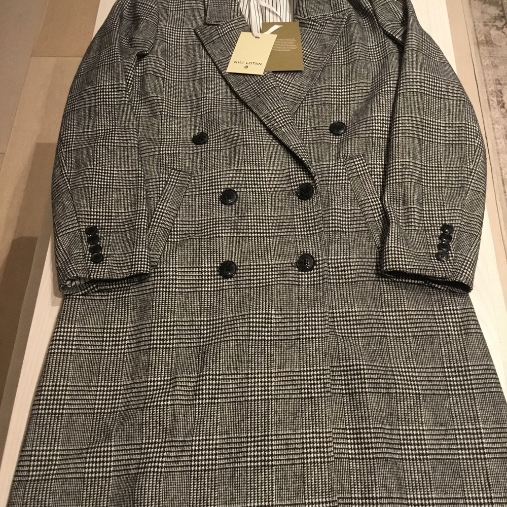 Houndstooth check coat